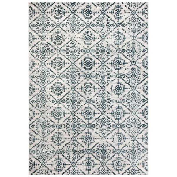 Martha Stewart by Safavieh Janitza Vintage Rug - 6&7x22 x 6&7x22 Square - Denim Blue/Ivory