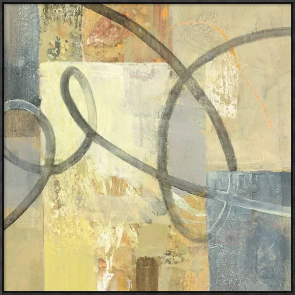 East Urban Home 'Ribbon Dance II' Oil Painting Print on Canvas, Beige