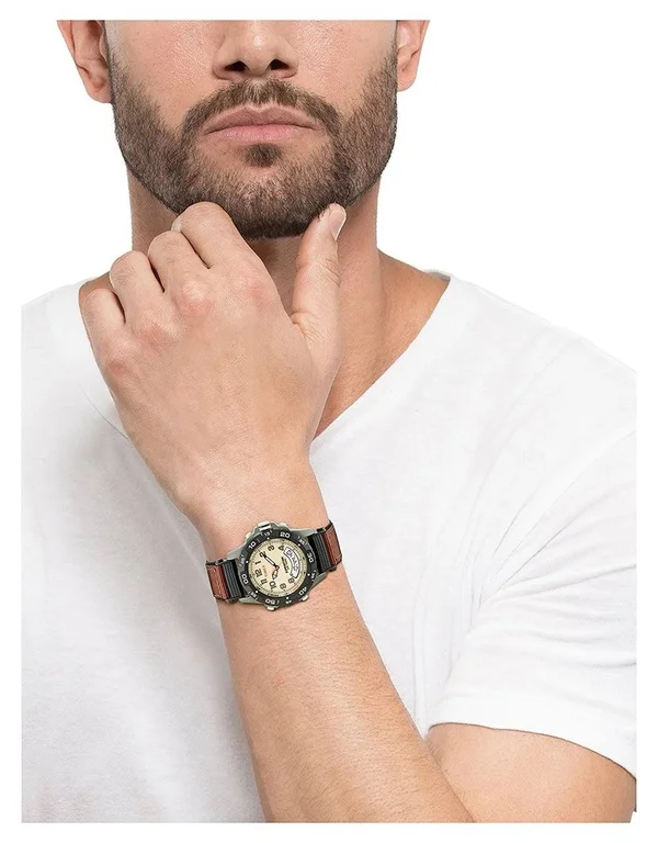 Timex Men's T45181 Expedition Resin Combo Brown Nylon Strap Watch