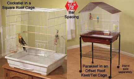Prevue Hendryx Offset Roof Parakeet Cage - Red