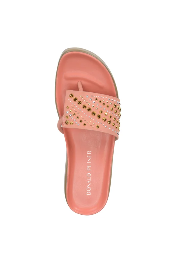 Donald Pliner Suede Wedge Sandal - Salmon, 8