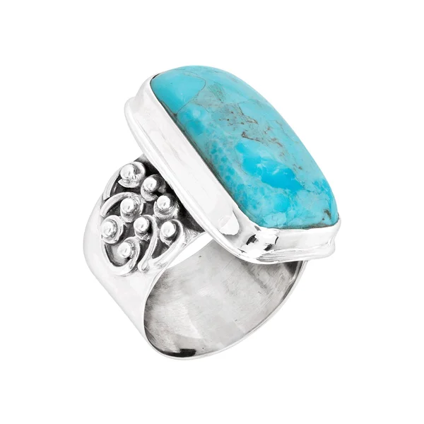 Silpada &Big Spring& Compressed Mojave Turquoise Statement Ring in Sterling Silver