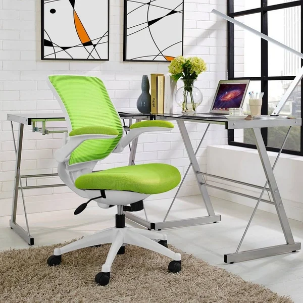 Porch & den Tonti White Frame Mesh Seat Office Chair - Grey