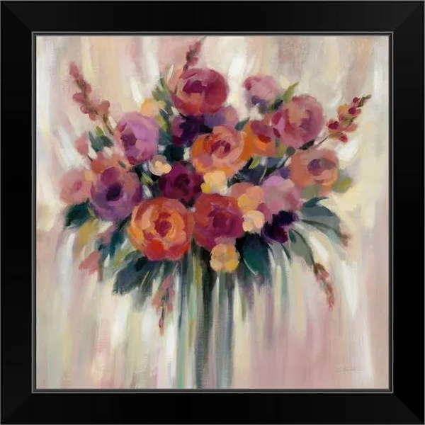 Autumn Bouquet - Black Framed Wall Art, 16x16, Great Big Canvas