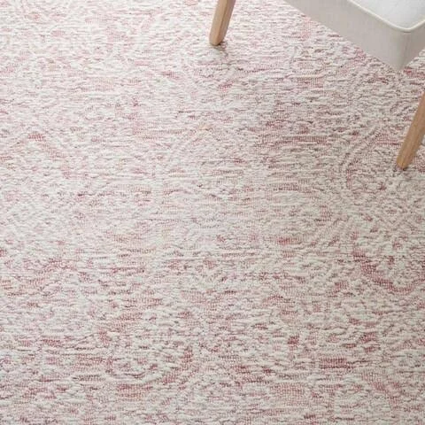 Metro Collection MET998U Rug Pink - Ivory, Round 6& x 6&
