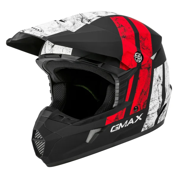 GMAX MX-46 Off-Road Dominant Helmet Matte Black/White/Red Medium