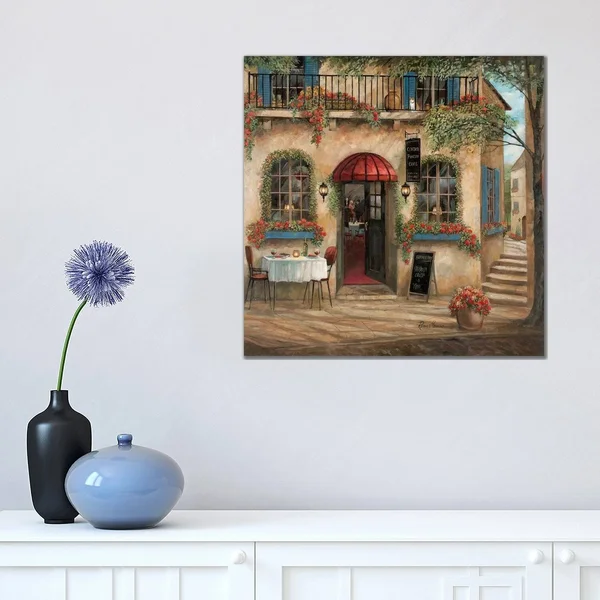iCanvas Centro Piazza Cafe by Ruane Manning Canvas Print - 18x18x1.5