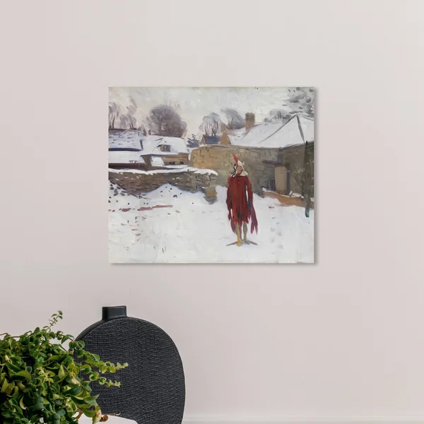 Runway Avenue Holiday and Seasonal Wall Art Canvas Prints 'Mannikin in The Snow' Seasons - Brown, White, Size: 24 x 20