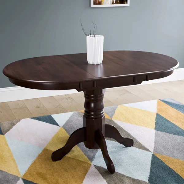CorLiving Extendable Oval Pedestal Dining Table - Cappuccino
