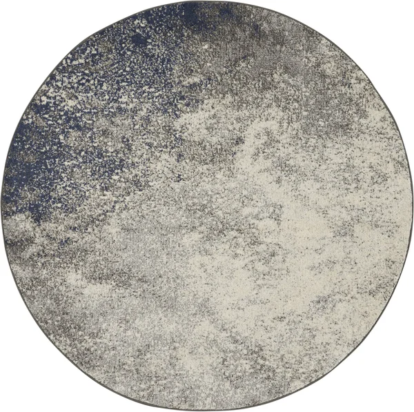 Nourison Passion PSN10 Area Rug, Charcoal/Ivory, 5&3x22 Round