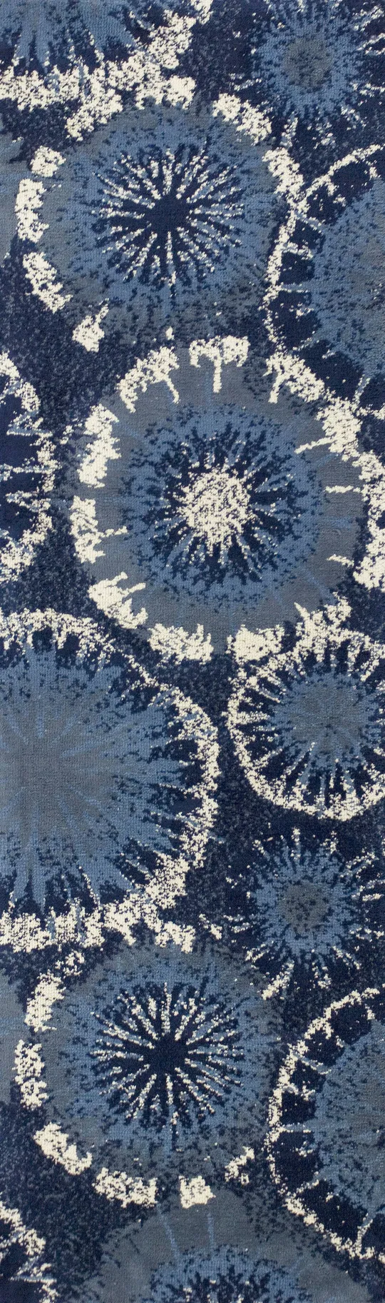 Kas Allure 4050 Blue Starburst Rug - 2 ft 3 in x 7 ft 6 in Runner