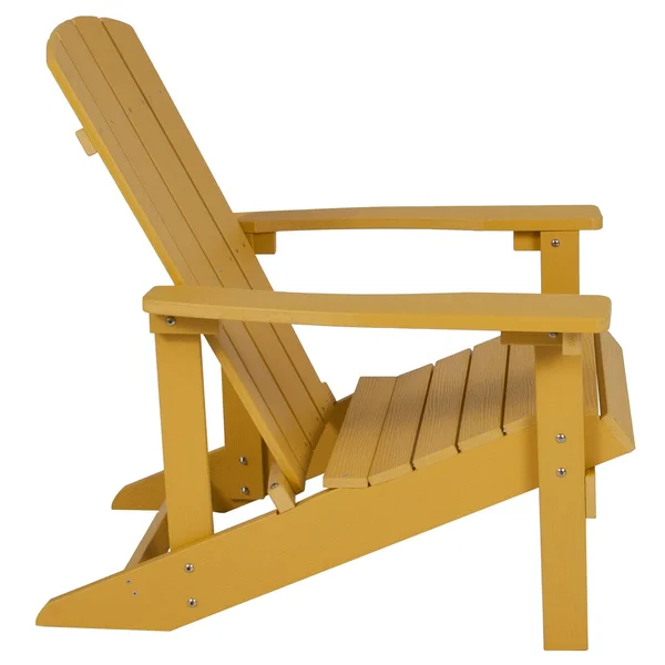 Flash Furniture 2-Jj-C14501-Ylw-Gg Yellow Poly Resin Adirondack Chair
