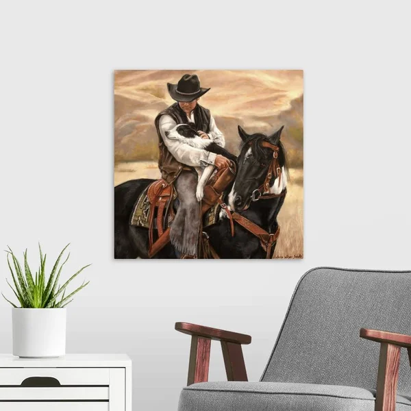 All A Cowboy Needs - Canvas Wall Art, 20x20, Great Big Canvas