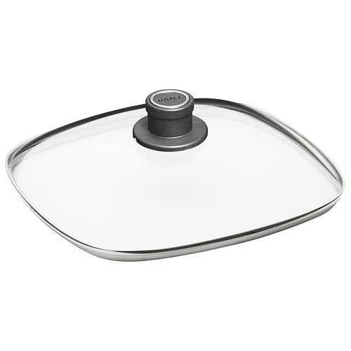 Woll Square Glass Lid with Permanent Steam Vent and Metal Rim - 26cm