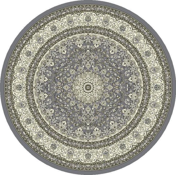 Dynamic Rugs Ancient Garden 57119 Rug, 7&10x22 Round, Grey/Cream