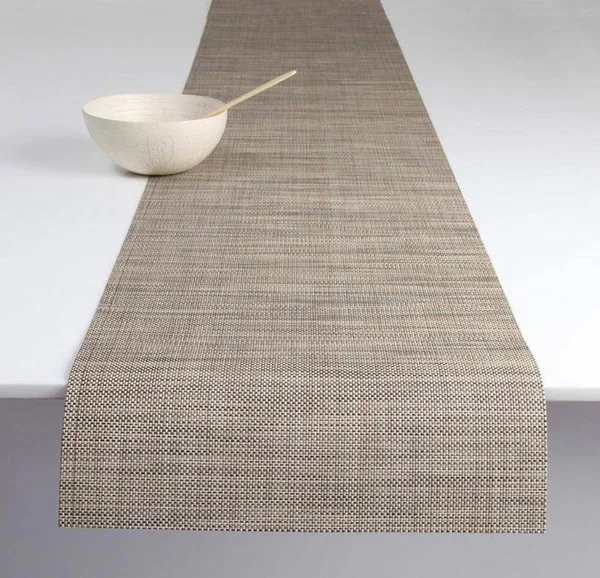 Chilewich Mini Basketweave Table Runner - Dark Walnut, 14 x 72