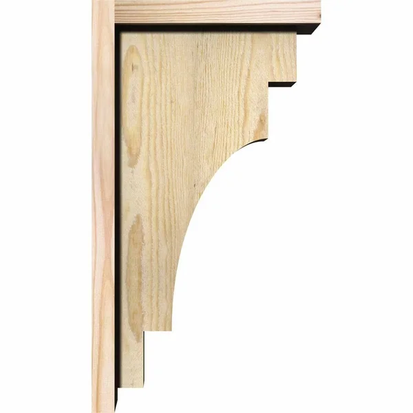 Ekena Millwork COR06X14X14MED01RDF 6x22W x 14x22D x 14x22H Mediterranean Rough Sawn Corbel w/Backplate, Douglas Fir