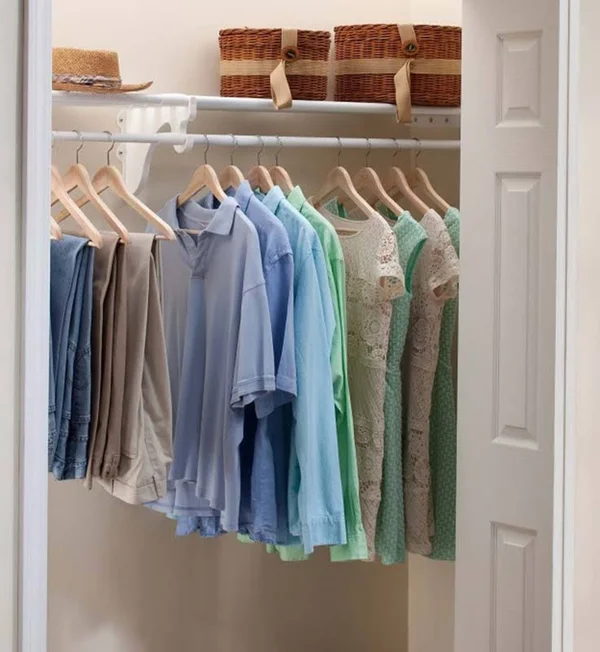 EZ Shelf Expandable Closet Shelf and Rod with No Brackets, 40 inch-73 inch, White