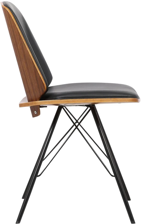 Armen Living Inez Faux Leather Dining Side Chair - Black