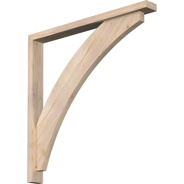 Ekena Millwork 1464132 3 1/2x22W x 34x22D x 34x22H Thorton Block Smooth Bracket w/ Offset Brace, Douglas Fir