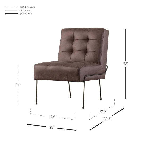 New Pacific Direct James PU Leather Chair - Devore Gray