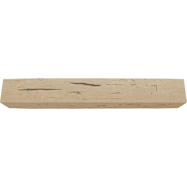Ekena Millwork MANUHH04X08X72PP 4x22H x 8x22D x 72x22W Hand Hewn Faux Wood Fireplace Mantel - Natural Pine