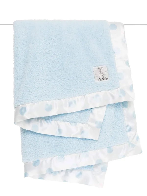 Little Giraffe Chenille New Dot Baby Blanket (Blue)