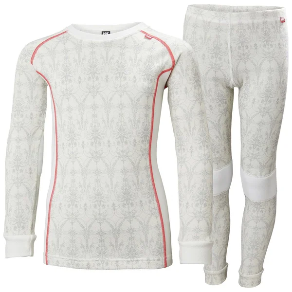 Helly Hansen Jr LIFA Merino Set 2 Wool Baselayer - Off White/Frost, Size 8