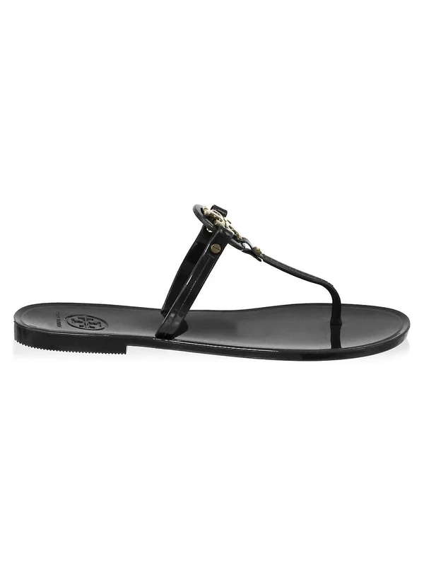 Tory Burch Mini Miller Flat Thong Sandal 10 - Black