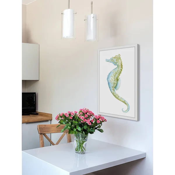 Marmont Hill Watercolor Seahorse II Framed Painting Print, White