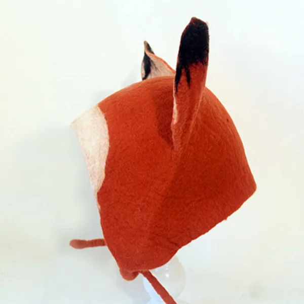 Fox Hat - Fox Hoodies, Design Hats, Winter Autumn Wool Beret Cap, Handmande Hat, Animal Hat