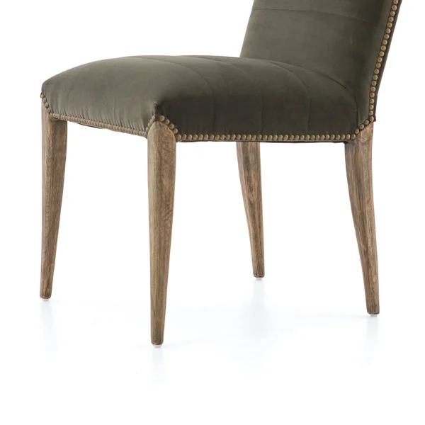 Nate Dining Chair, Modern Velvet Loden