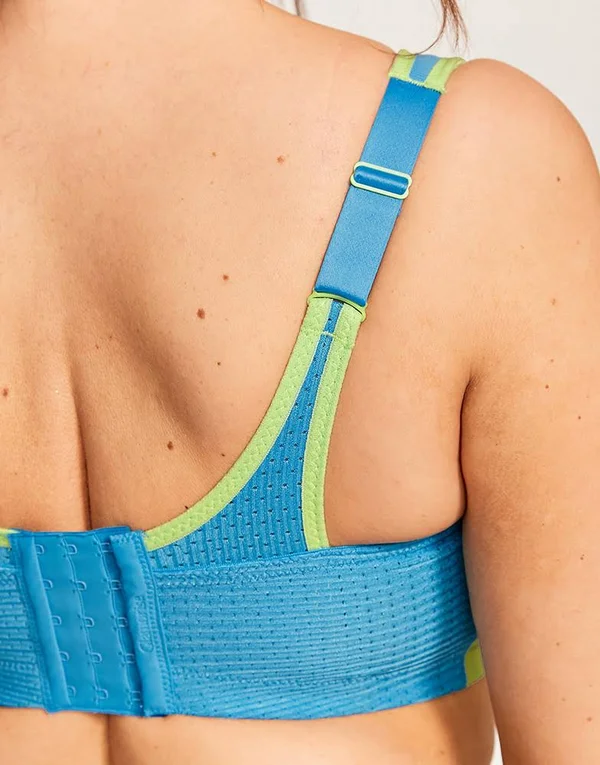 Glamorise 1166 Double Layer Custom Control Sports Bra, Blue/Green