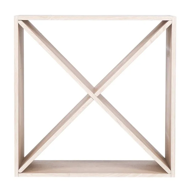 4 Cube Wine Rack Holds 12-16 Bottles, Classic Style Wine Racks - Wood Color