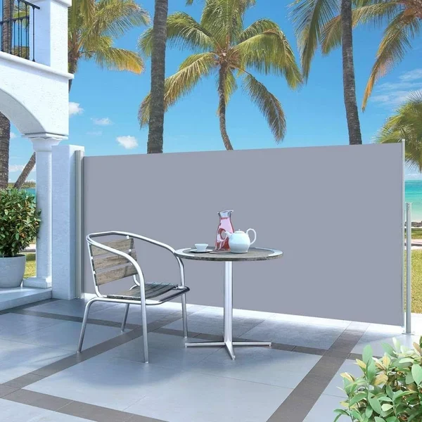vidaXL Retractable Side Awning 55.1x22x118.1x22 Cream