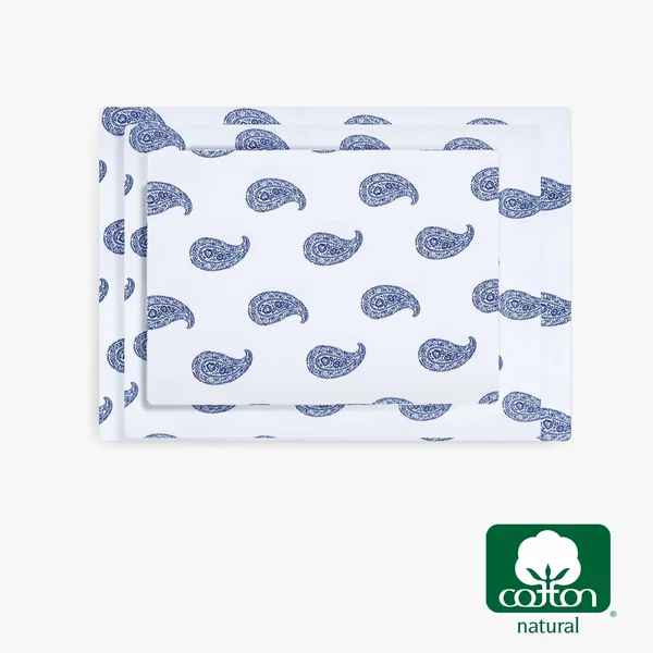 Everyday Soft Sateen Pattern Set Twin - Paisley Blues, 100% Cotton