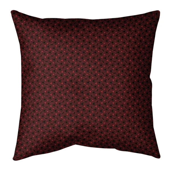 Warm Black Alternate Hexagonal Lattice Throw Pillow - 18 x 18 - Violet & Black - Linen