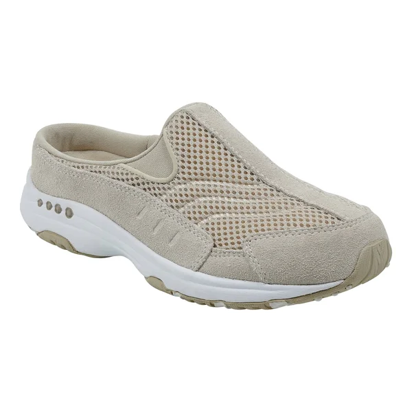 Easy Spirit Traveltime Women W Round Toe Suede Tan Mules - Women's, Size: 9, Beige