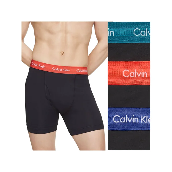 Men's Calvin Klein 3-Pack Stretch Boxer Briefs, Size: XL, Red Overfl