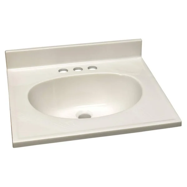 Design House 586263 Cultured Marble Vanity Top 19x17, White on White