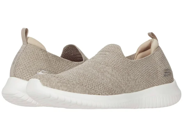 Skechers Women's Ultra Flex Harmonious Slip on Sneaker, Taupe