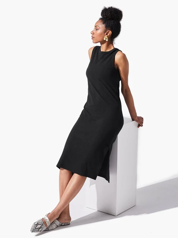Shilpa Midi Tank Dress, Black, M