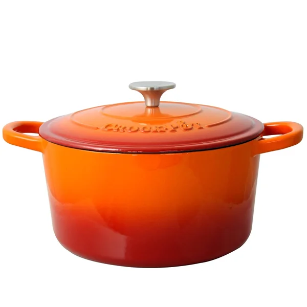 Crock Pot Artisan Enameled Cast Iron 5-Quart Round Dutch Oven, Sunset Orange