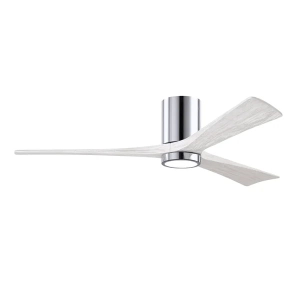 Matthews Fans IR3HLK-CR-MWH-60 Irene - Ceiling Fan with Light Kit Matte White 60 Inches Polished Chrome Finish