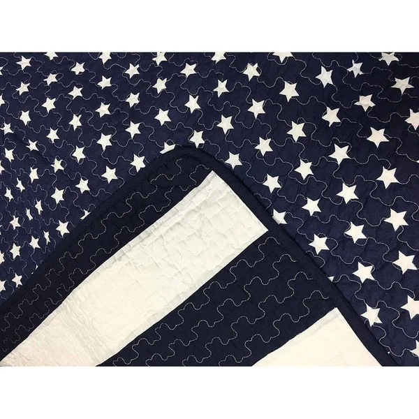 Porch & den AmeriSTAR Sailor Navy Striped Cotton Quilt Set - Queen