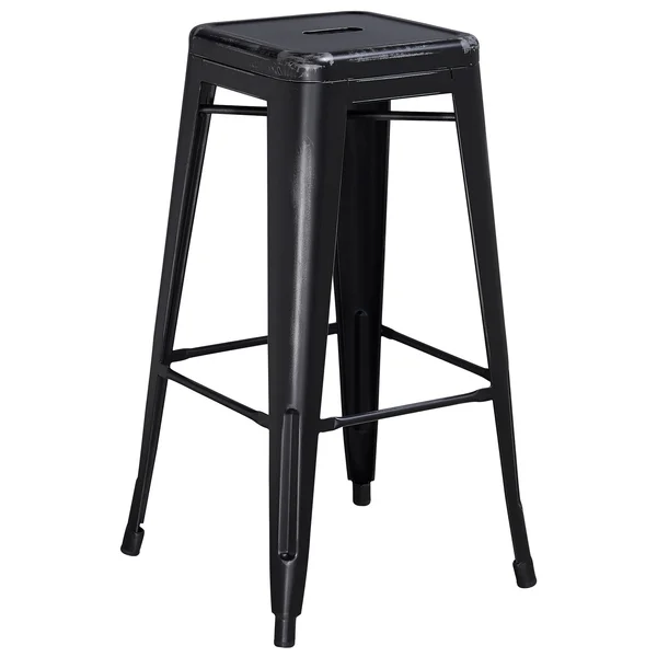 Flash Furniture Walnut Bentwood Adjustable Height Barstool with Curved Black Vinyl Seat