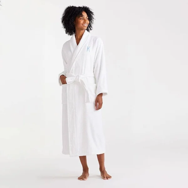 The Company Store Company Cotton Women's Large Deep Teal Turkish Cotton Long Robe