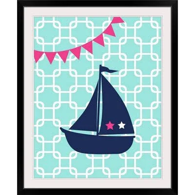 Aguayo &Sailboat Chain II Girl& by Tamara Robinson Graphic Art Print Sunside Sails Format: Black Frame, Size: 28x22 H x 24x22 W