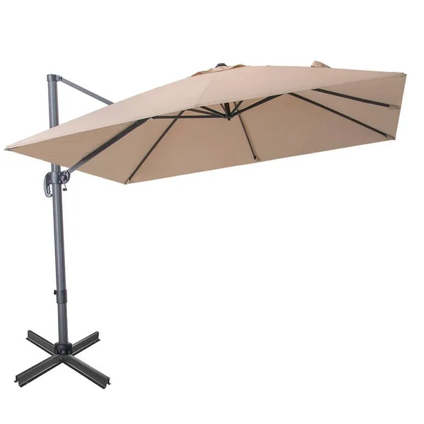 Crestlive Products Outdoor 10 ft Square Offset Cantilever Umbrella - Tan