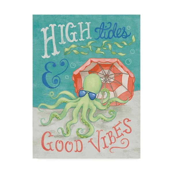 Trademark Fine Art 'Ocean Friends IV' Graphic Art Print on Canvas, Gray